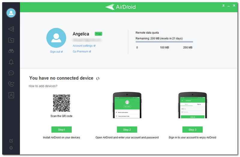 AirDroid Interface