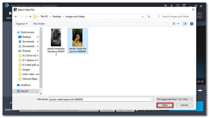 Aiseesoft M2TS Converter Open File
