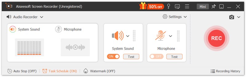 Aiseesoft Screen Recorder Interface
