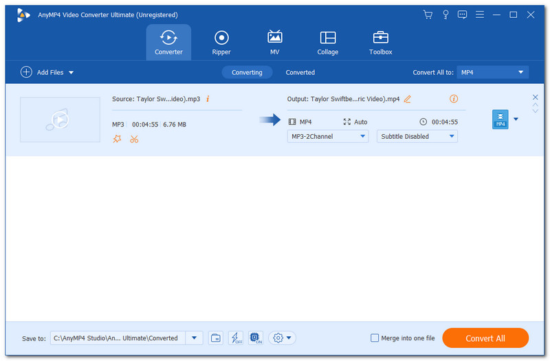 AnyMP4 Video MP3 To MP4 Converter Ultimate