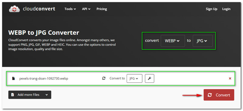 Best WEBP to JPG Converter CloudConvert Image Converter