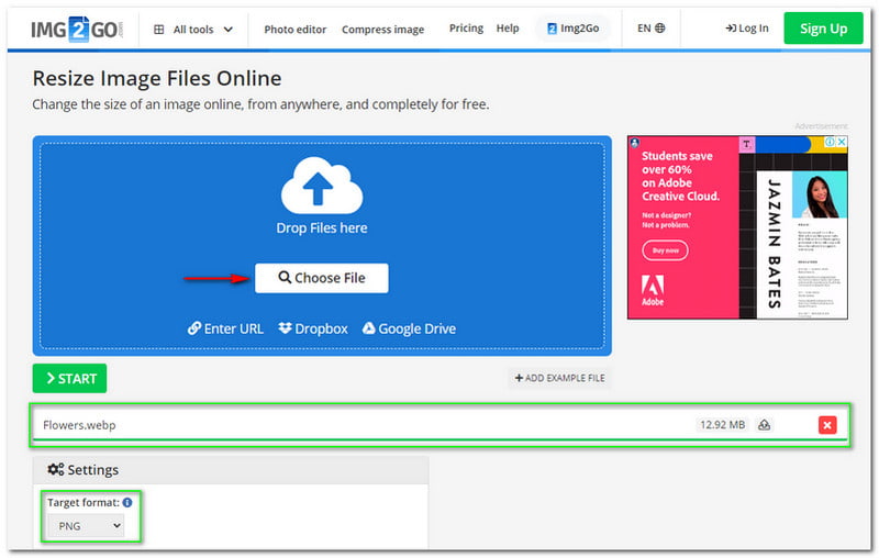 Best WEBP to PNG Converter Img2Go