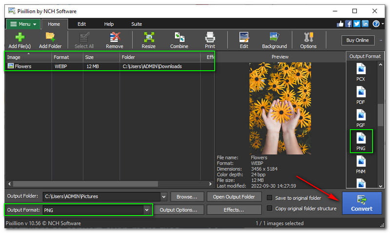 Best WEBP to PNG Converter Pixillion Image Converter