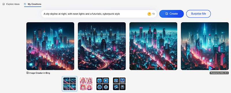 Bing Image Creator Basic Prompts