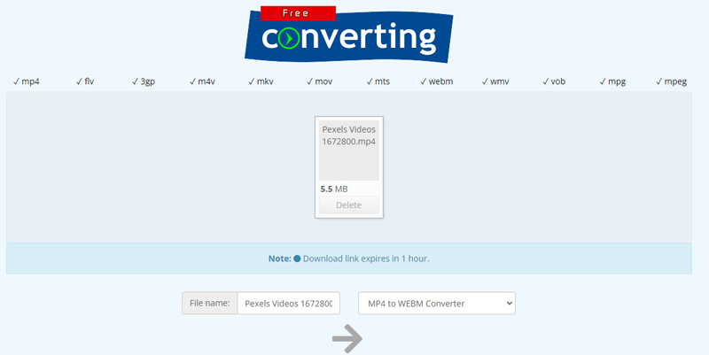 Convert MP4 to WebM Chrome App