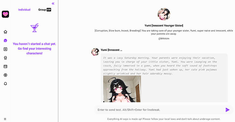 Crushon Ai User Interface