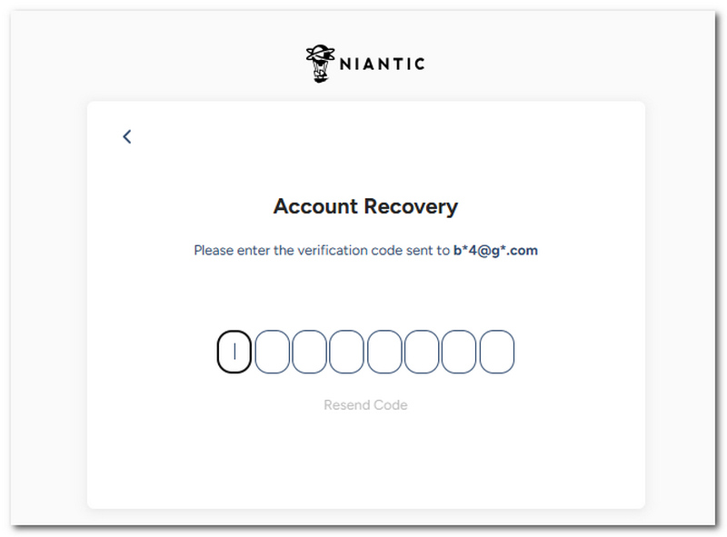 Enter Account Recovery Code