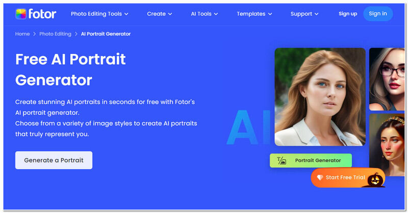 Fotor AI Portrait Generator