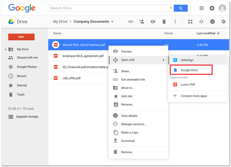 Google PDF Editor