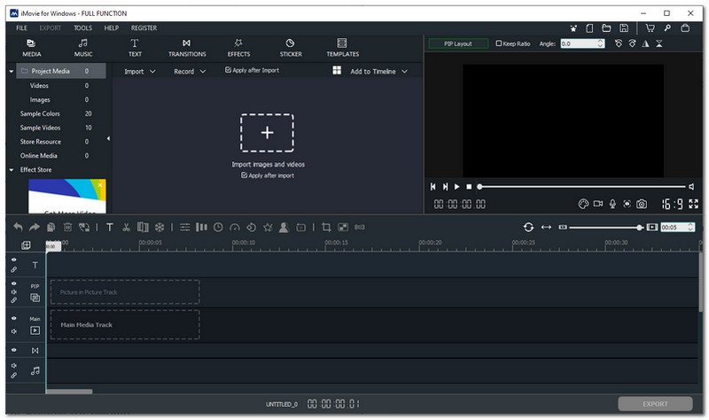 iMovie Record Video Interface