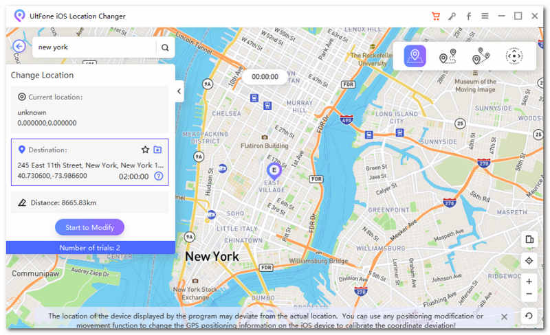 Start To Modify Location