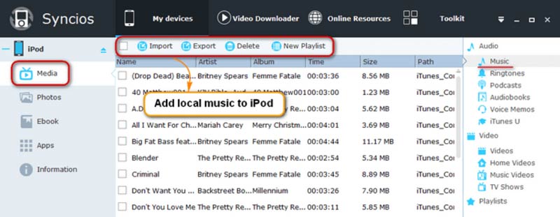 Sync iPod