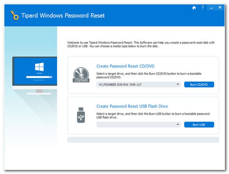 Tipard Windows Password Reset