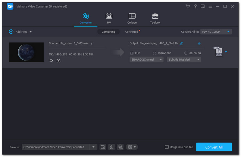 Vidmore Video MKV To FLV Converter