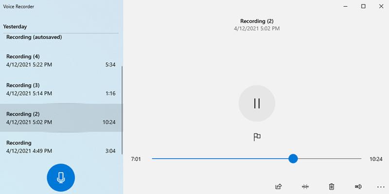 Windows Voice Recorder