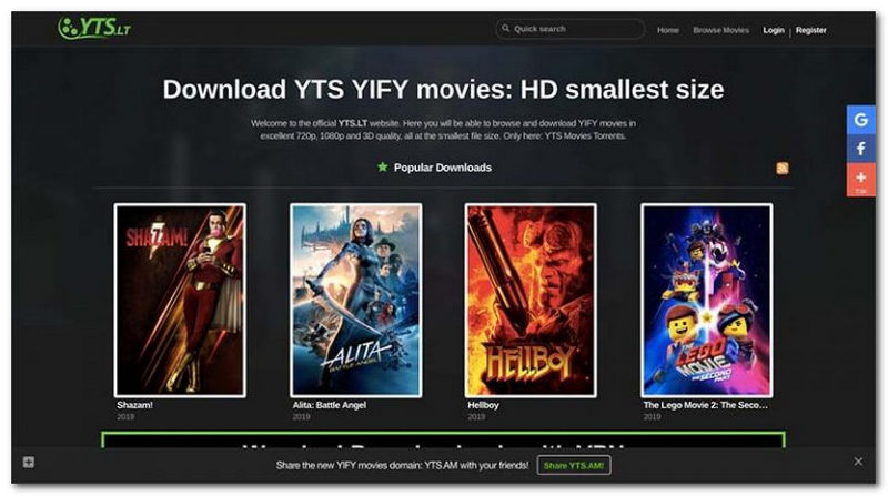 YIFI Alternative to Movie2k