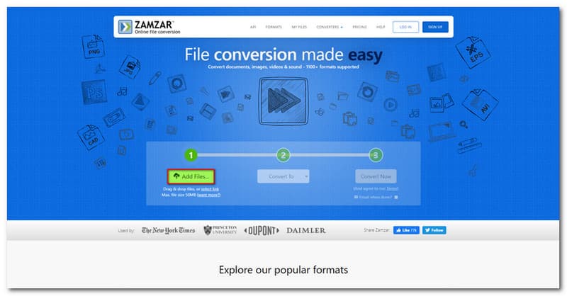 Zamzar Add Files