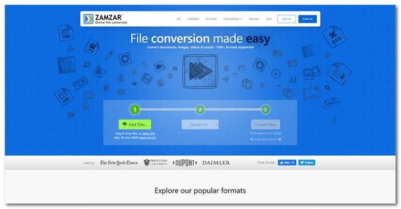 Zamzar Interface